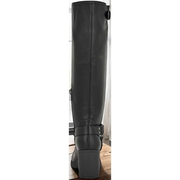 Nine West Women's Black Caba Heeled Harness Square Toe Boots Size 7M NIB - Picture 3 of 5